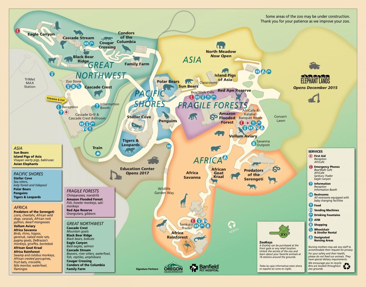 карта на зоолошка градина во Орегон