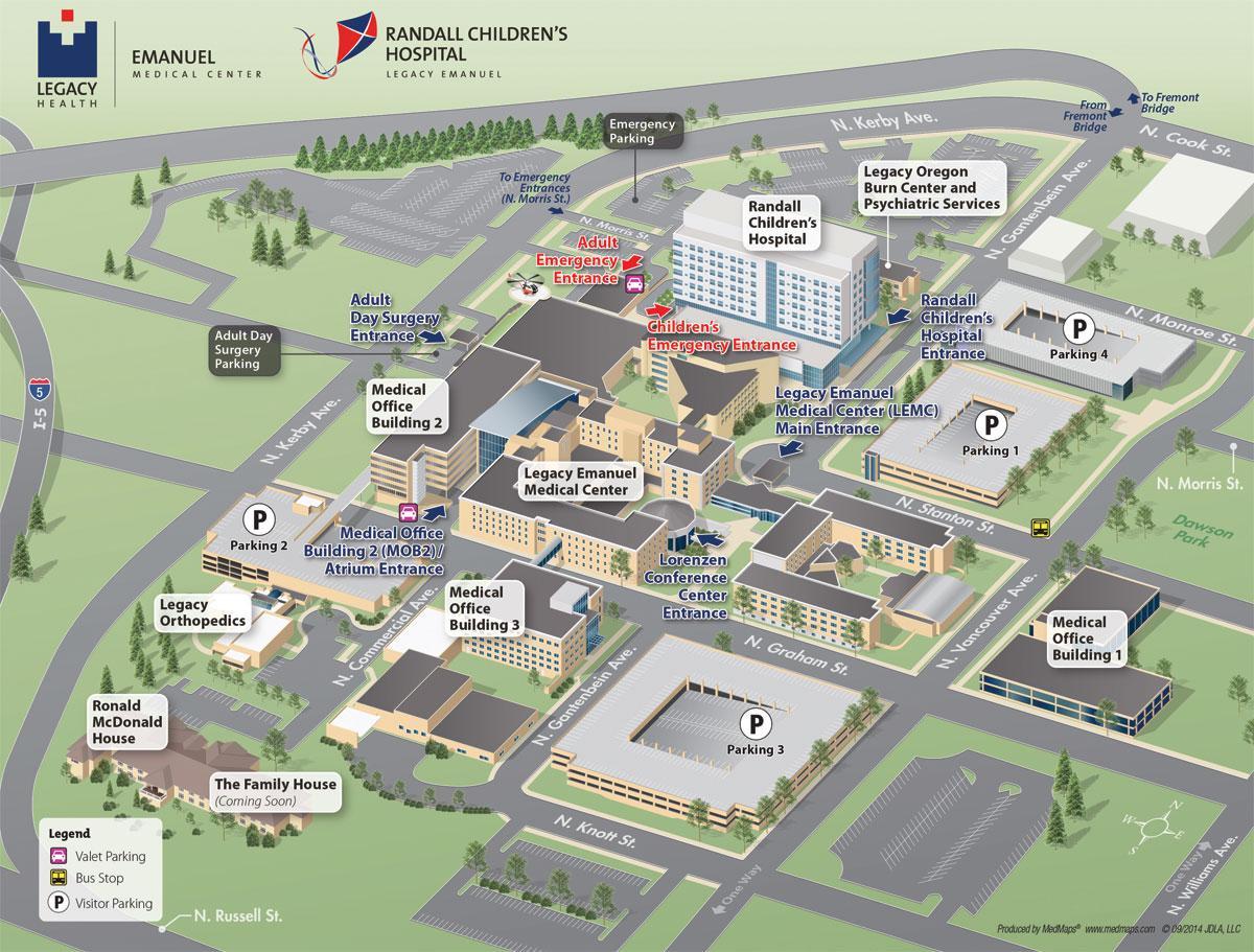 карта на Портланд болница