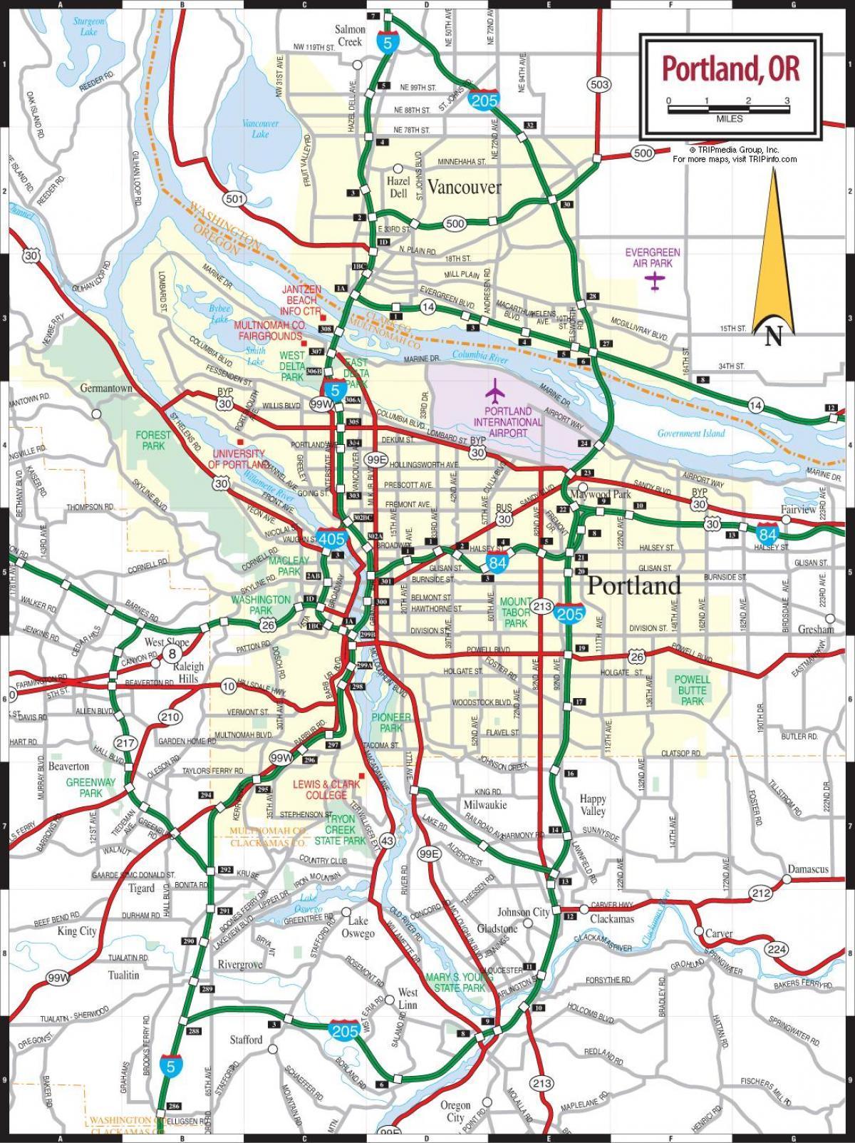 карта на Портланд метро област
