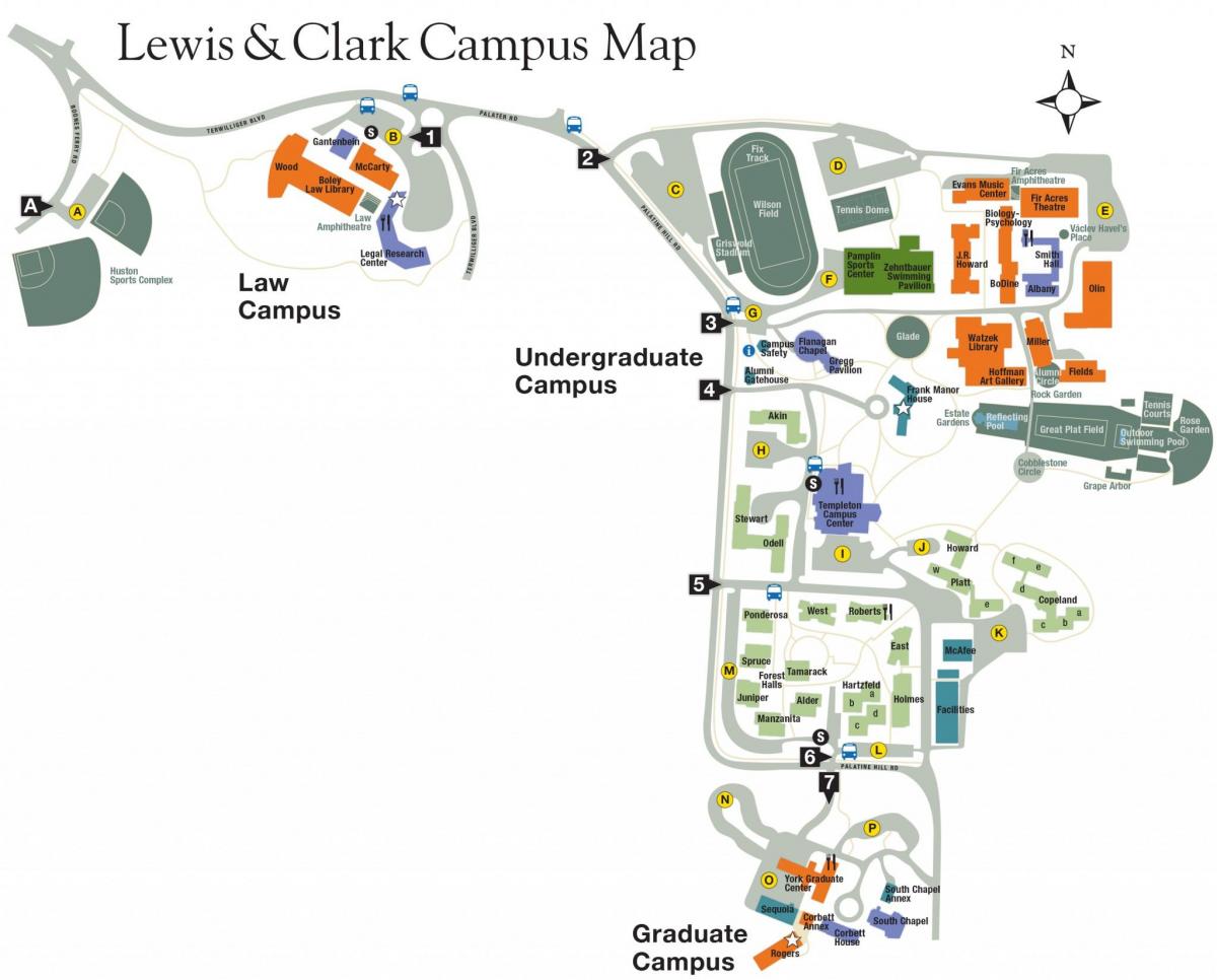 карта на луис и кларк Колеџ