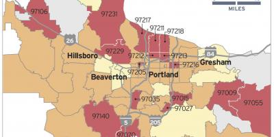 Radon мапата во Портланд