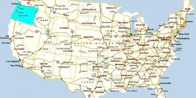Карта на Портланд Орегон, САД
