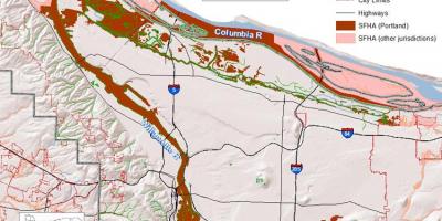 Портланд Орегон поплава мапа